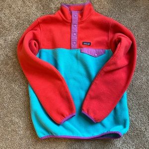 Patagonia Synchilla Fleece Sweater Quarter Button Up Youth 14yr XL//Women's S